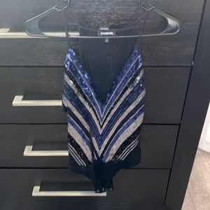 Shimmery Express bodysuit. perfect for NYE!